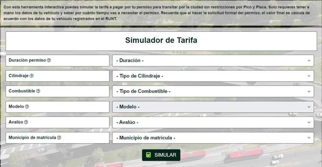 pico y placa simulador colombia noticias